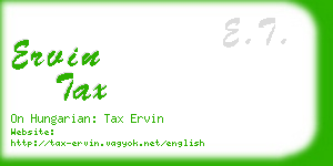 ervin tax business card